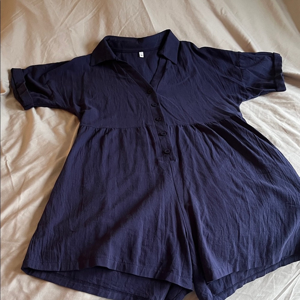 Navy Blue Women's Shorts/Romper